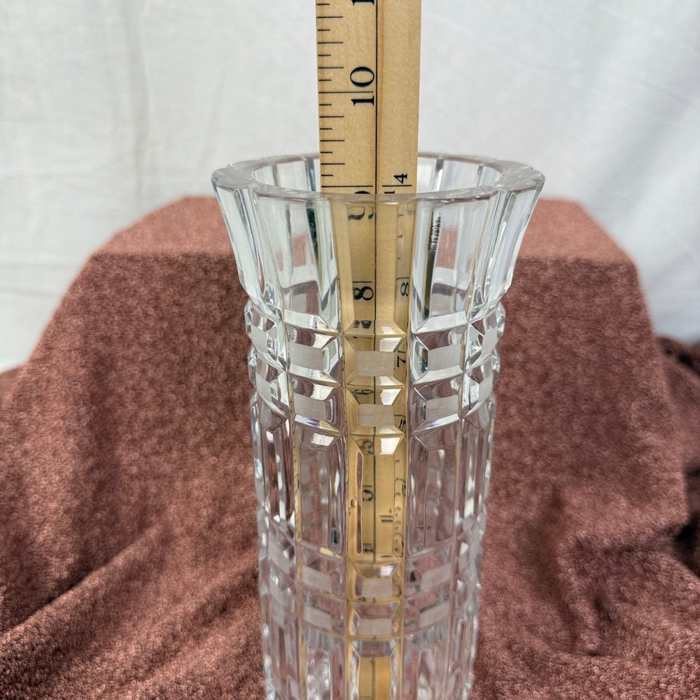 Vintage 1970s Cut Crystal Vase 10 1/4" Gusevskoy Crystal U.S.S.R. - Picture 6 of 8